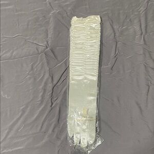 Elegant White Satin Gloves